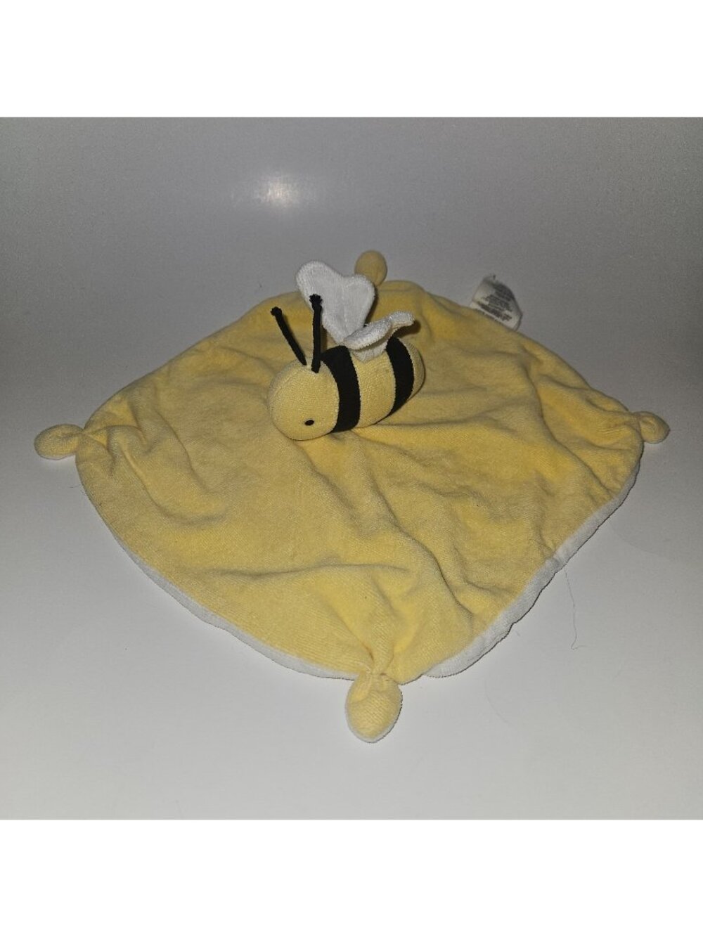 Burt's Bees Baby Yellow White Bumblebee Lovey Plush Baby Toy Organic Cotton